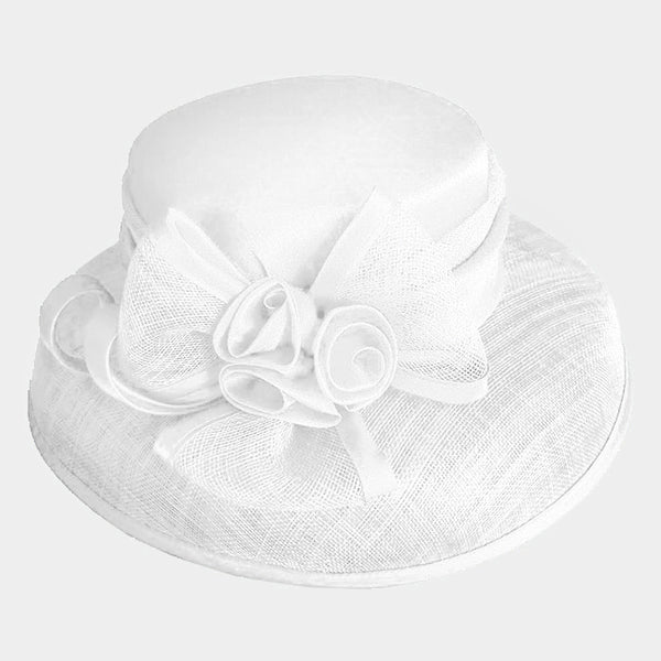 Light Green Fancy Bow Down Brim Sinamay Dress Formal Hat - Sun Yorkos