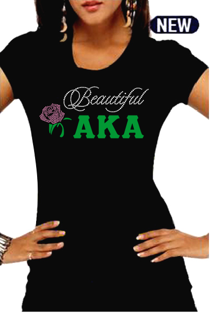 "Beautiful AKA" Rhinestone Tee (New)