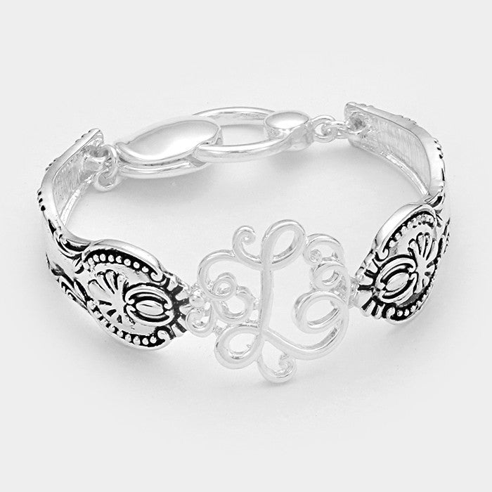 Beautiful Sterling Silver Initial Bracelet for Women 