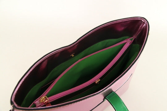 “Beautiful Pearlized Pink & Green HandBag of Distinction II” (IN-STOCK)