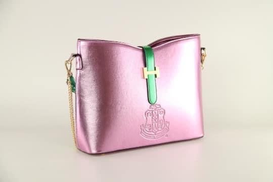 “Beautiful Pearlized Pink & Green HandBag of Distinction II” (IN-STOCK)